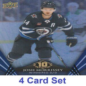 Josh Morrissey Winnipeg Jets NHL Hockey Card Collection - 4 Card Set